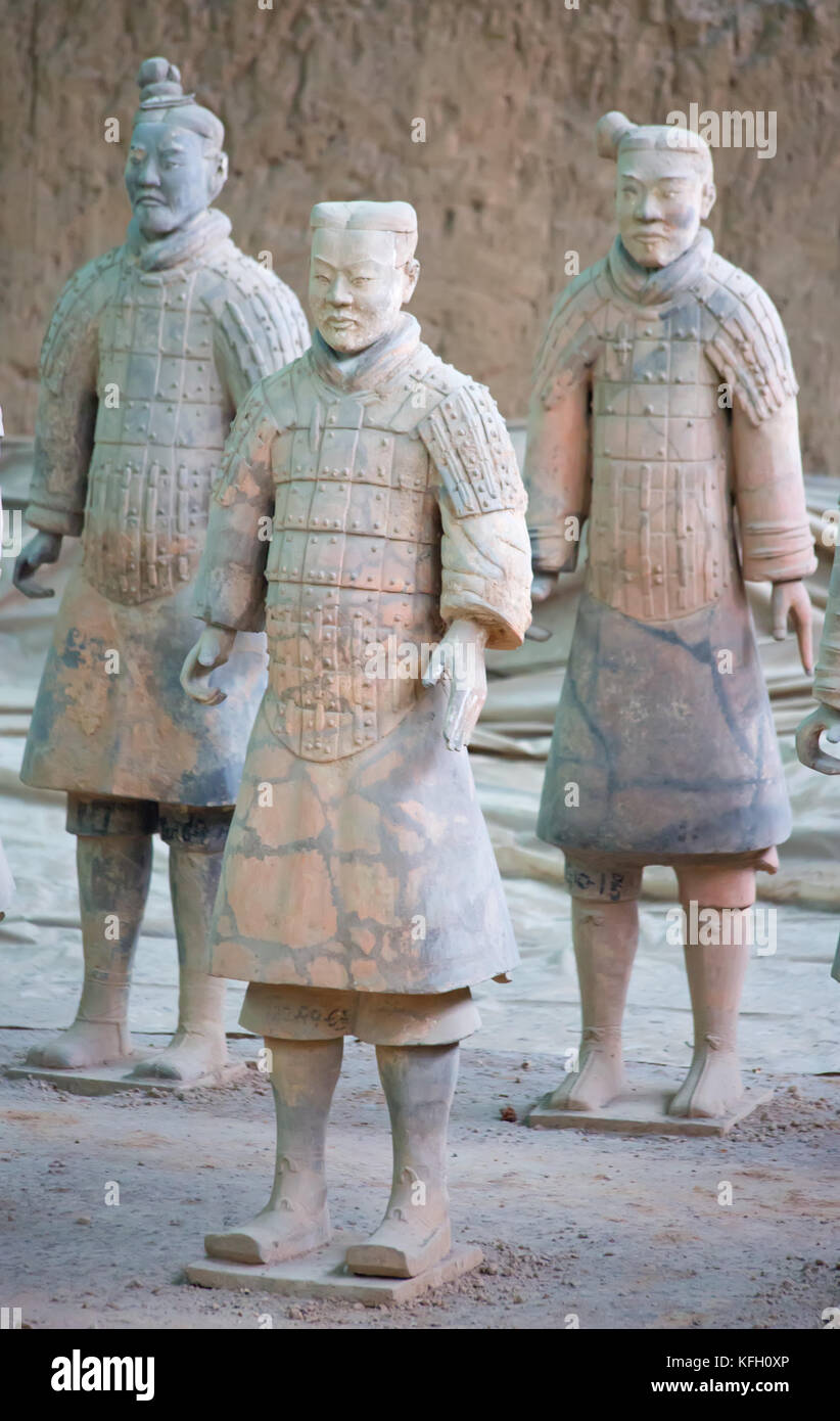 Famous Terracotta Army in Xi'an, China. The mausoleum of Qin Shi Huang ...