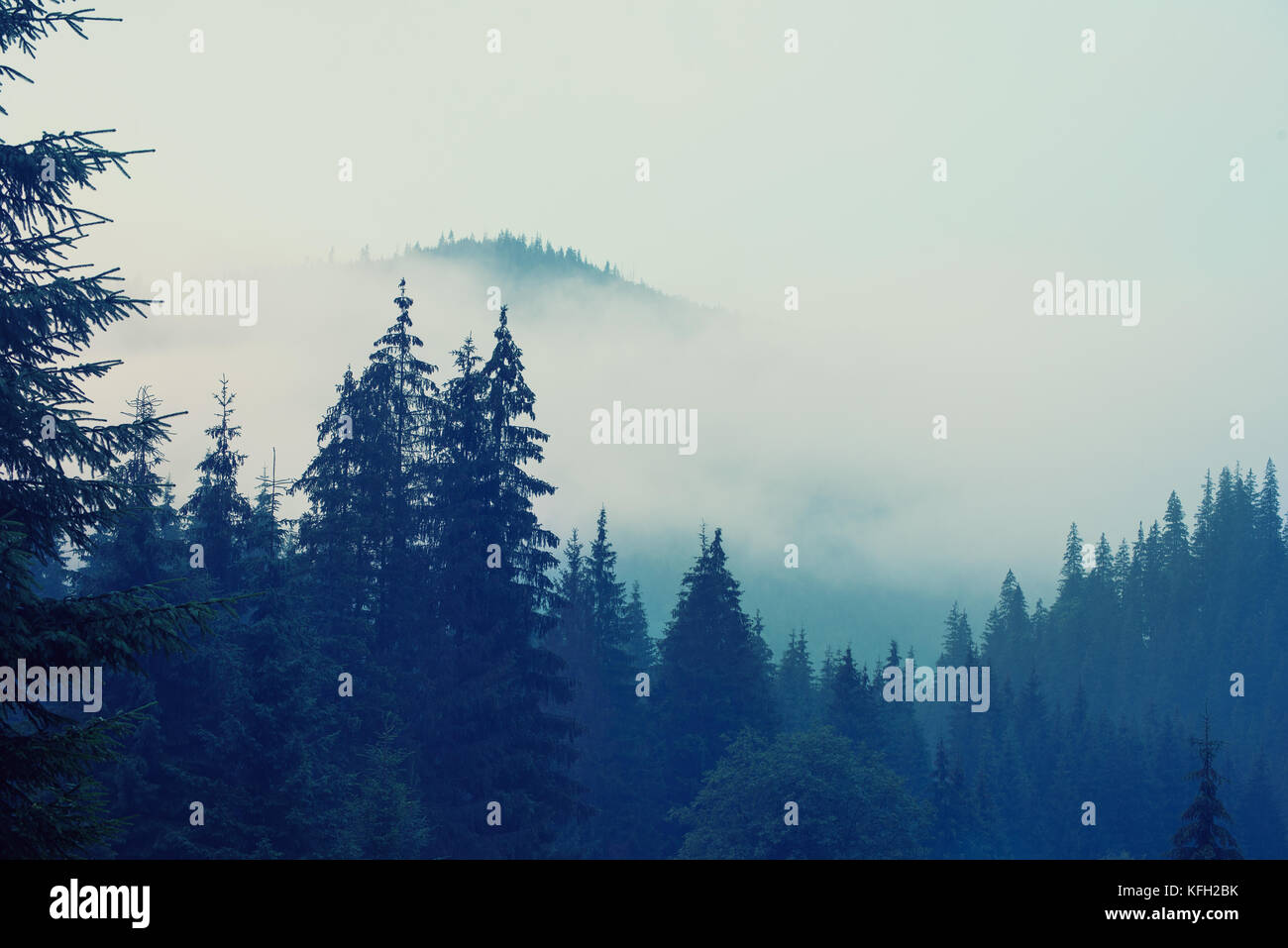 Misty mountain landscape Stock Photo - Alamy
