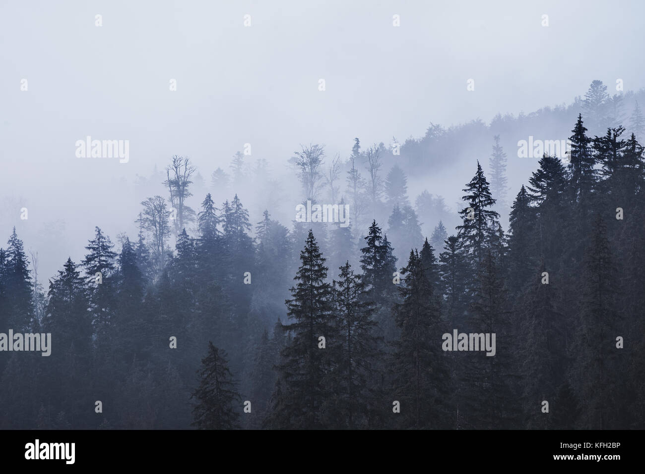 Misty mountain landscape Stock Photo - Alamy