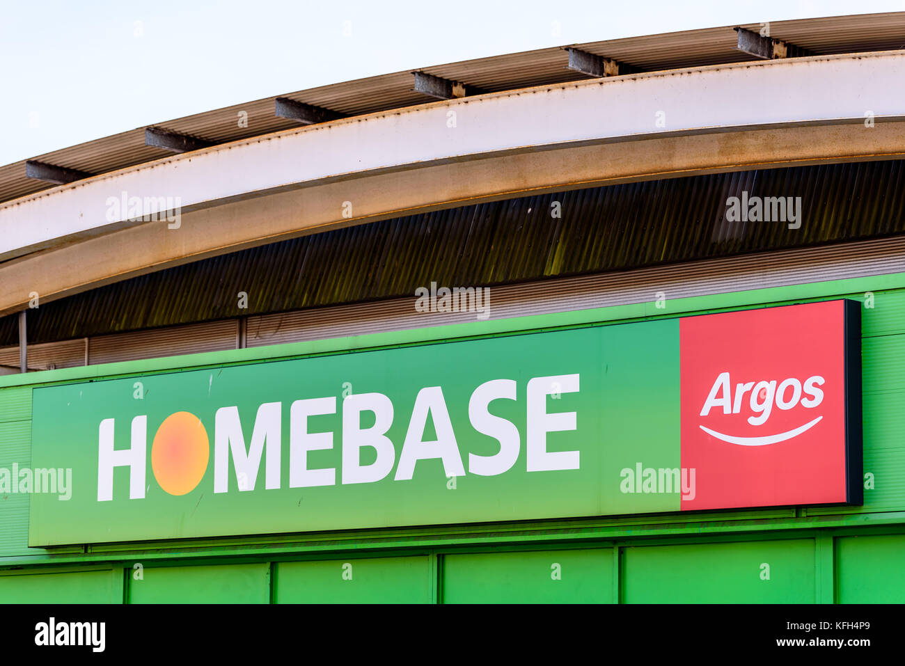 Northampton, UK Oct 25, 2017 Day view of Homebas Argos logo at