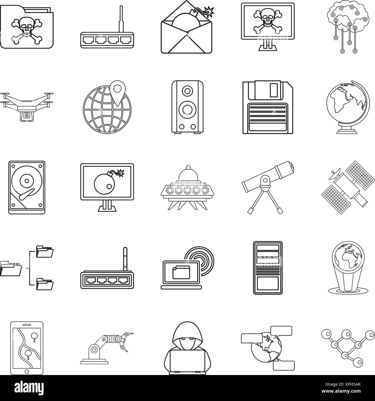 Future icons set, outline style Stock Vector Image & Art - Alamy