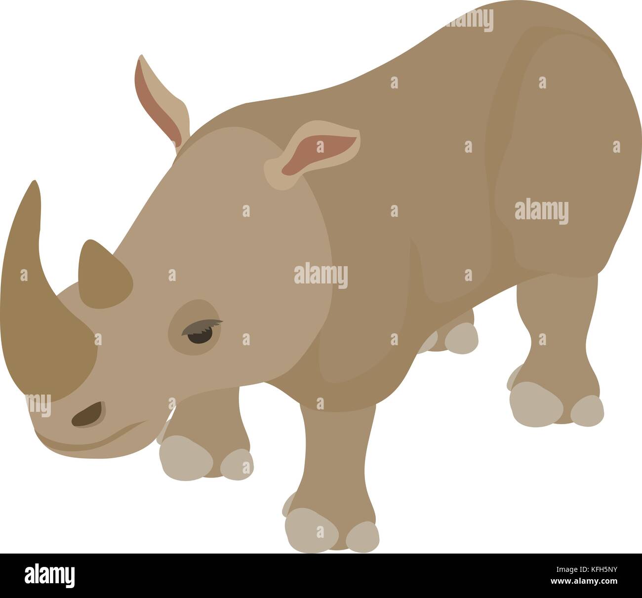 Rhinoceros icon, isometric style Stock Vector