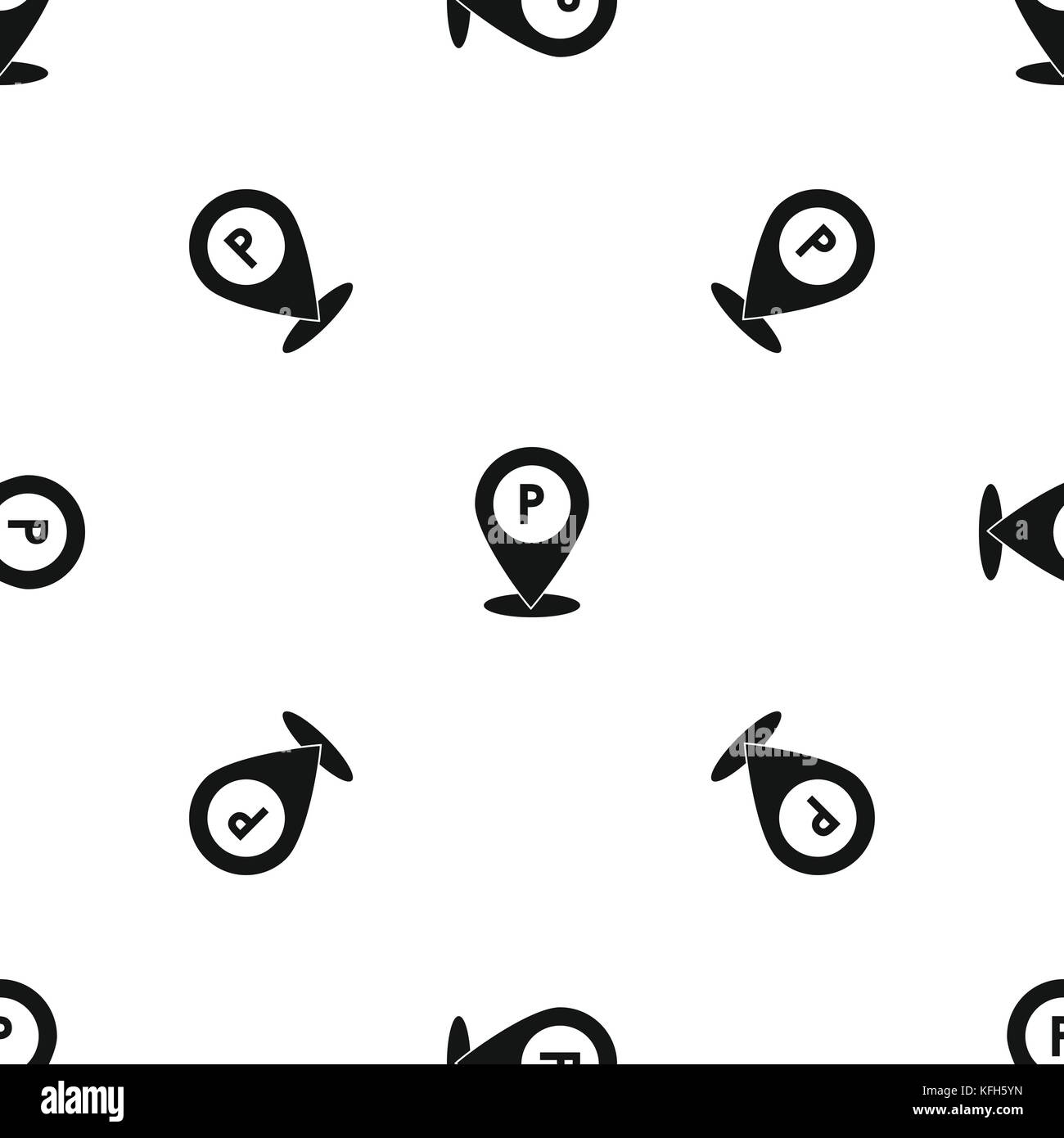Map pointer with car parking sign pattern seamless black Stock Vector ...