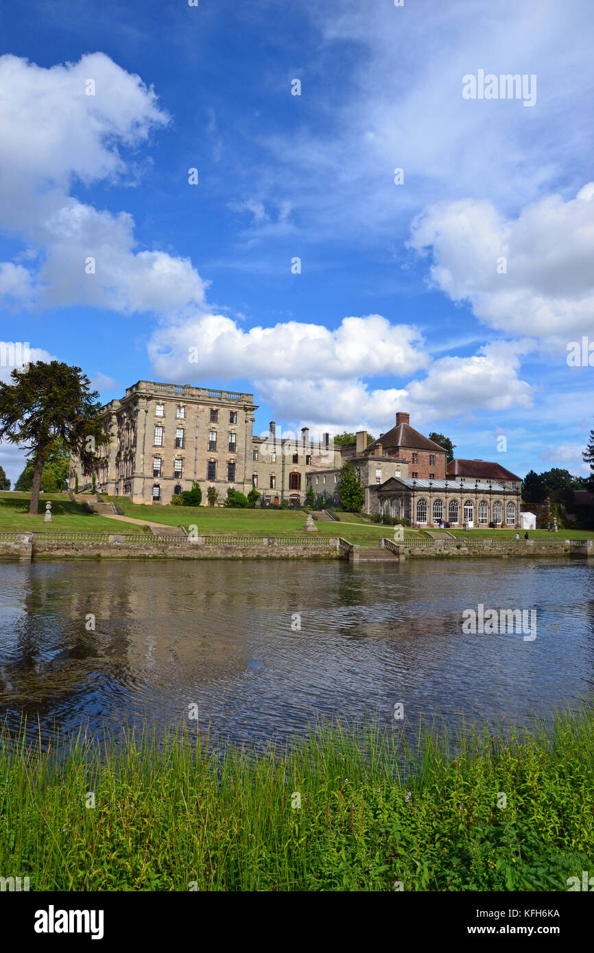 View of Stoneleigh Abbey across the river, Stoneleigh, Warwickshire, UK