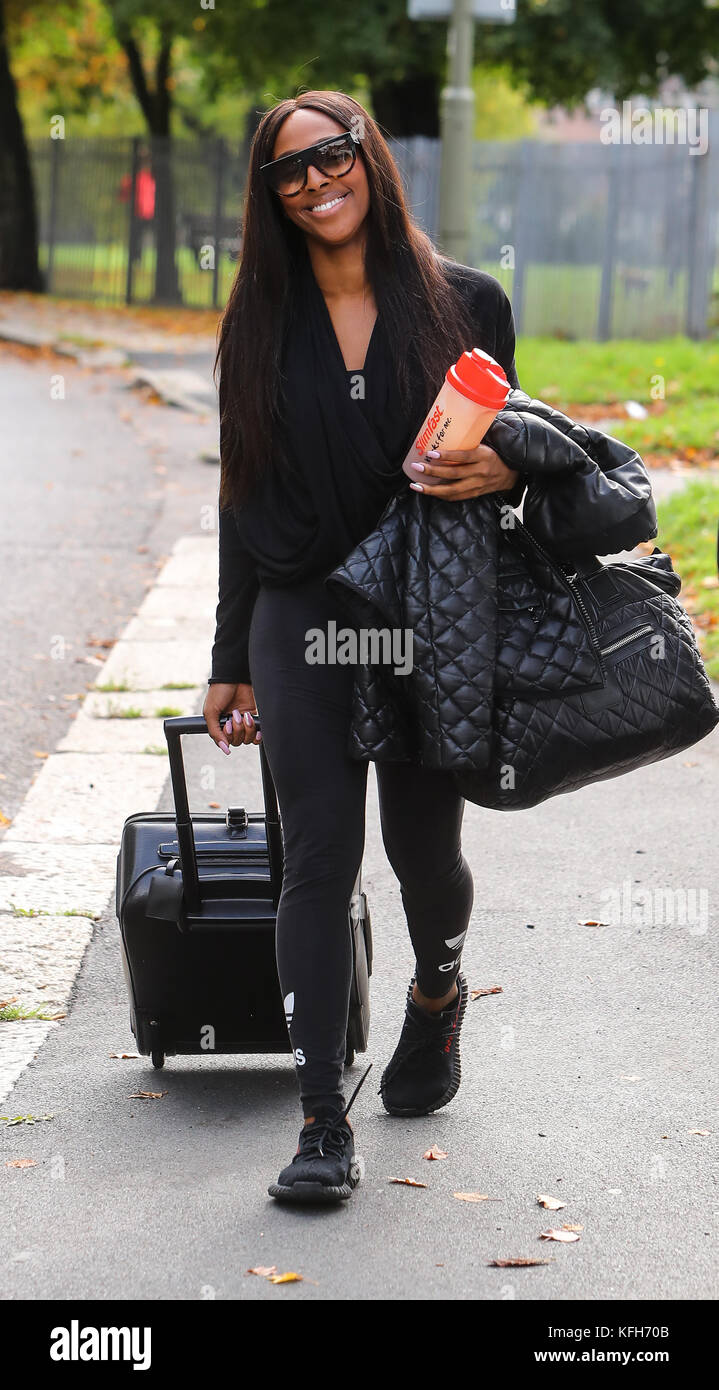 Debbie McGee and Alexandra Burke arrive for rehearsal for Strictly Come