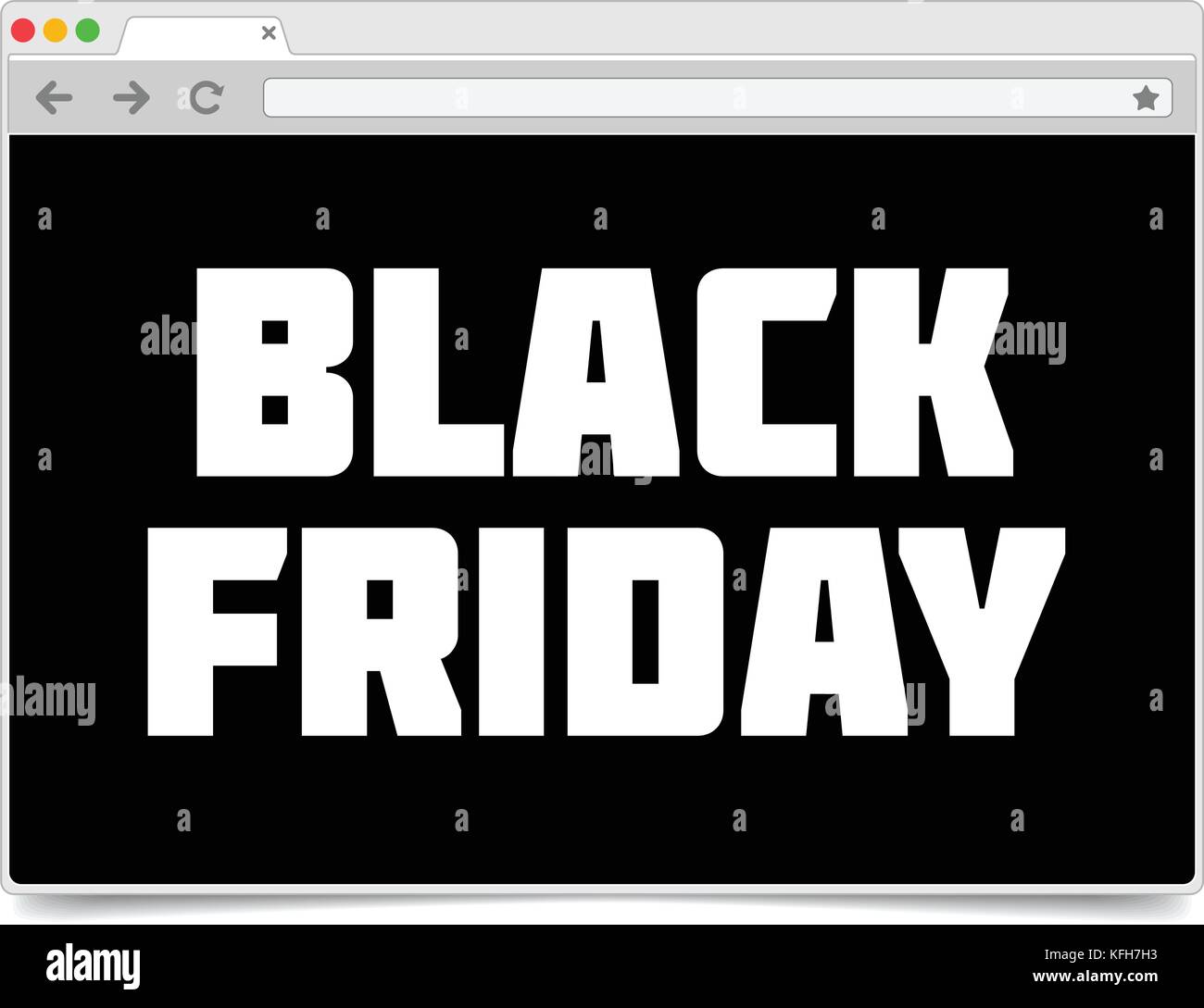 Black Friday internet browser inscription design template. Creative vector illustration EPS10. Stock Vector