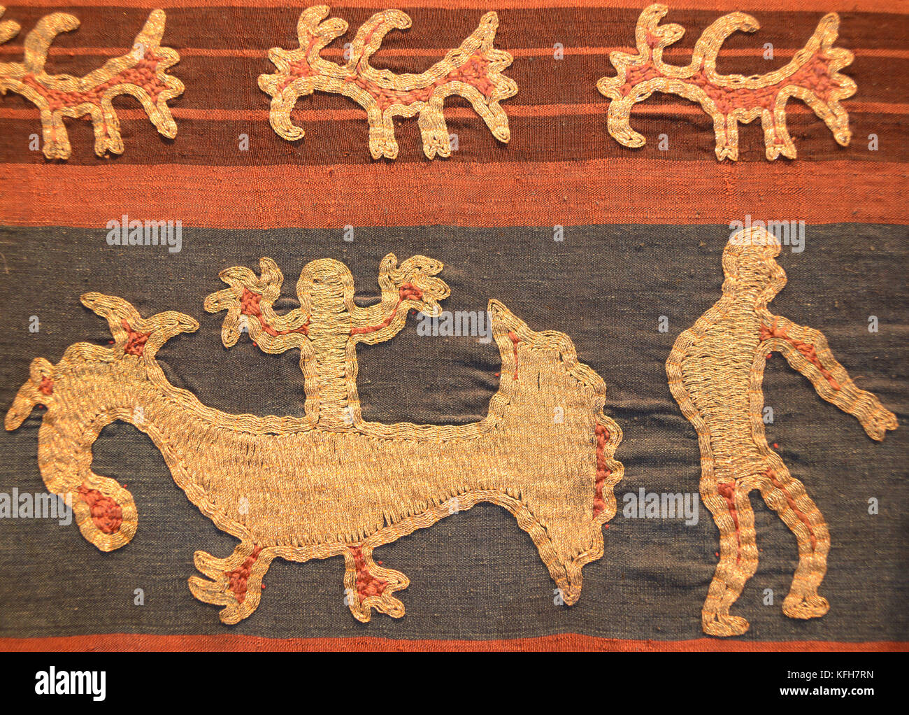 Detail of Tapis skirt from the Lampung region of Sumatra, Indonesia. Paminggir or Abung people. Southeast Asia Stock Photo