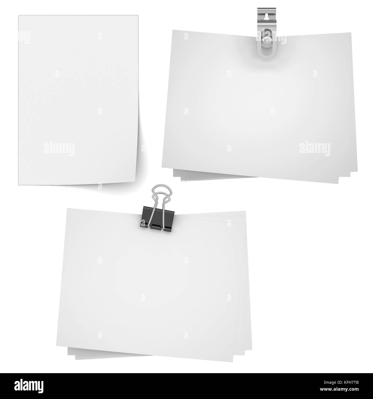 Set of blank paper sheet for mock up Stock Photo