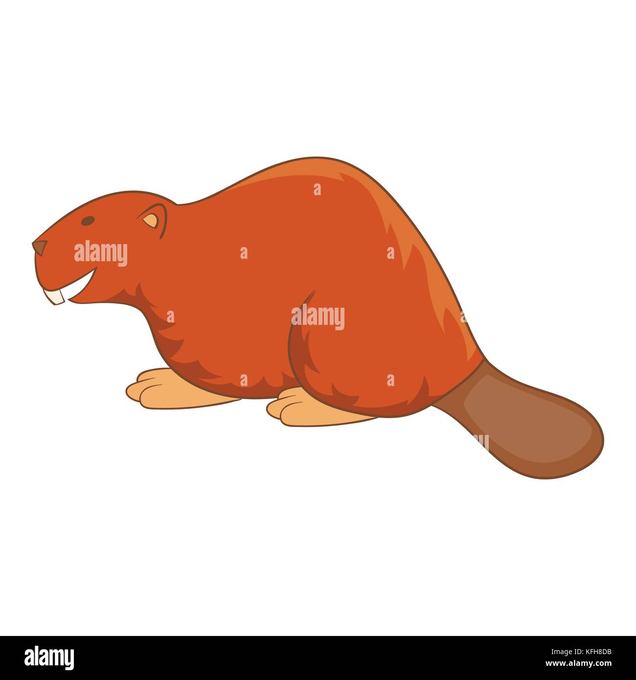 Beaver icon, cartoon style Stock Vector