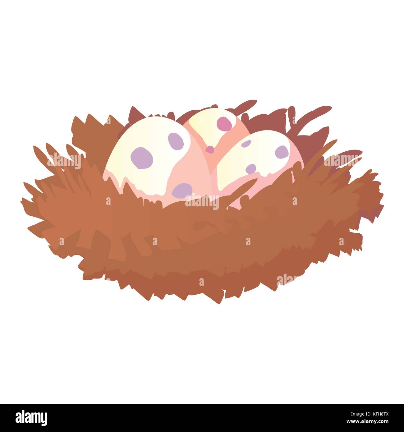 Nest with eggs icon, cartoon style Stock Vector Image & Art - Alamy