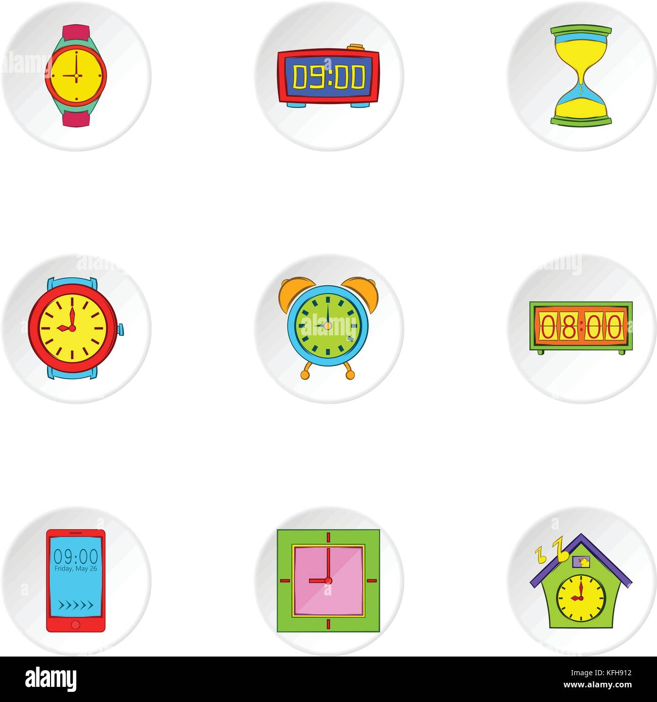 Time dimension icons set, cartoon style Stock Vector Image & Art - Alamy