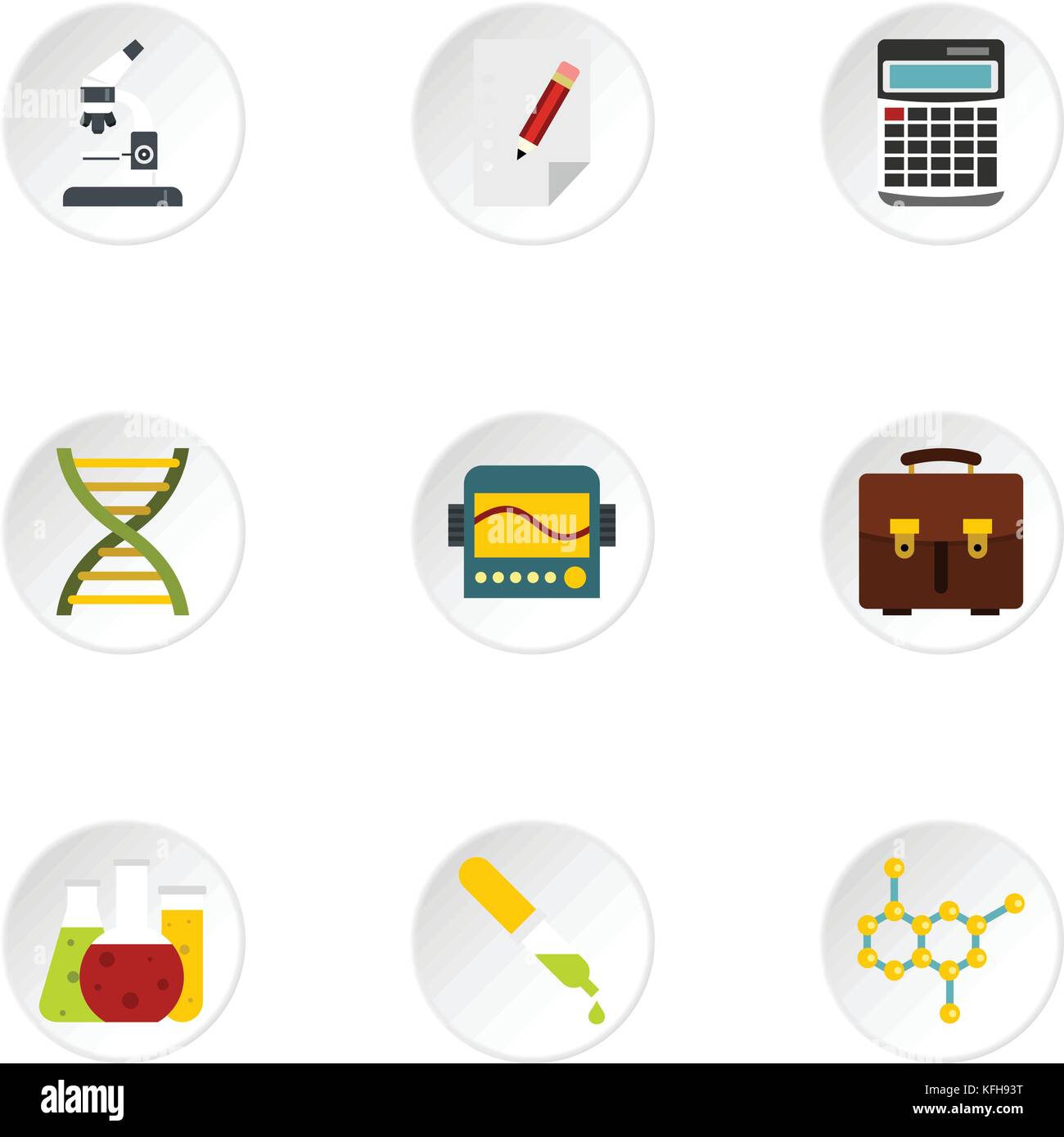 Study of science icons set, flat style Stock Vector Image & Art - Alamy