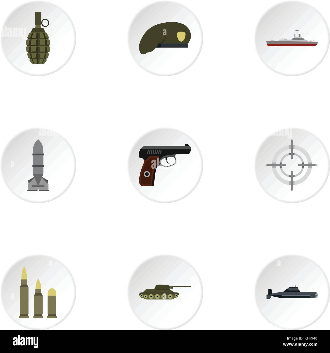 Weapons icons set, flat style Stock Vector Image & Art - Alamy