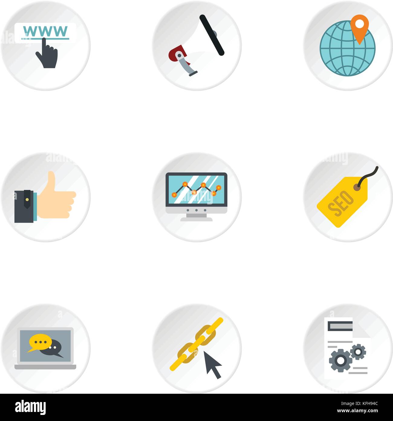 SEO promotion icons set, flat style Stock Vector Image & Art - Alamy