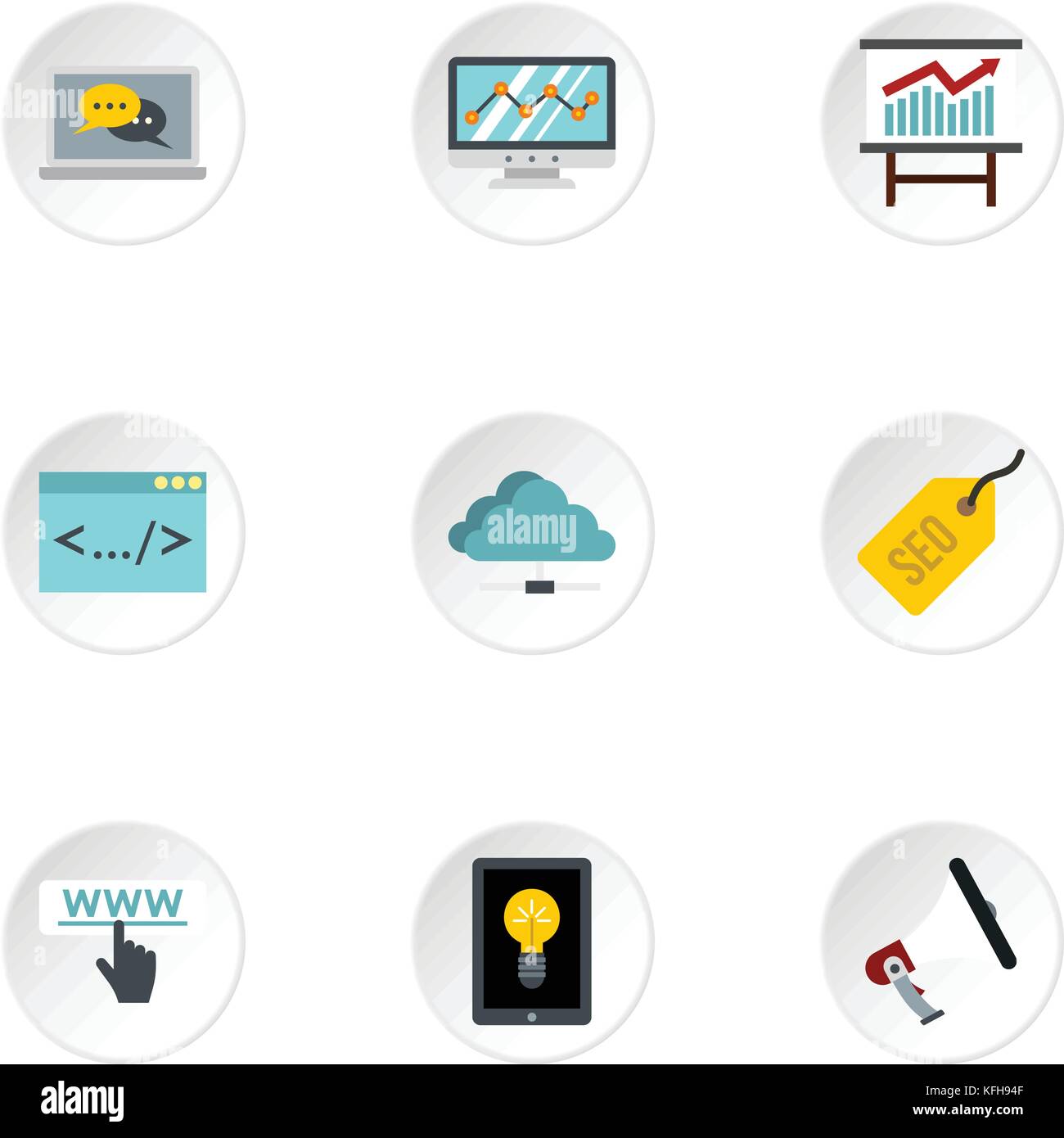 SEO icons set, flat style Stock Vector Image & Art - Alamy