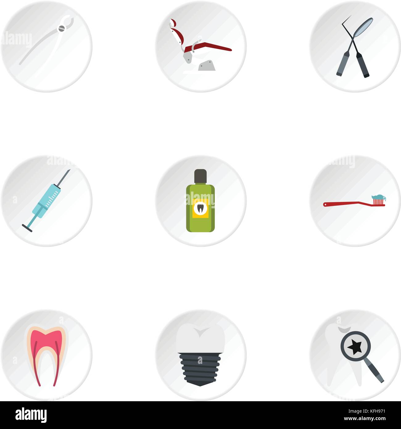 Teeth icons set, flat style Stock Vector Image & Art - Alamy