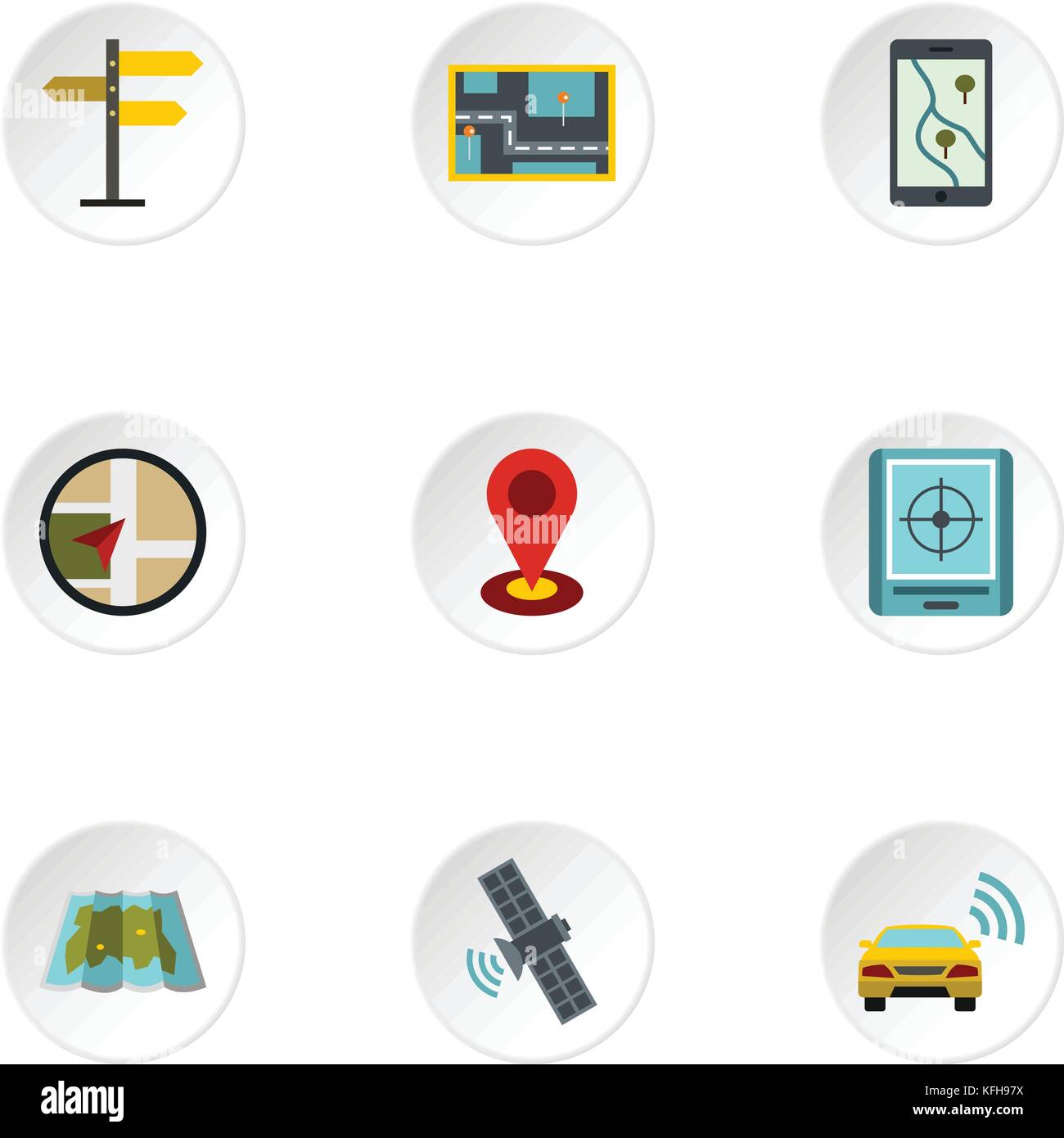 Location icons set, flat style Stock Vector Image & Art - Alamy
