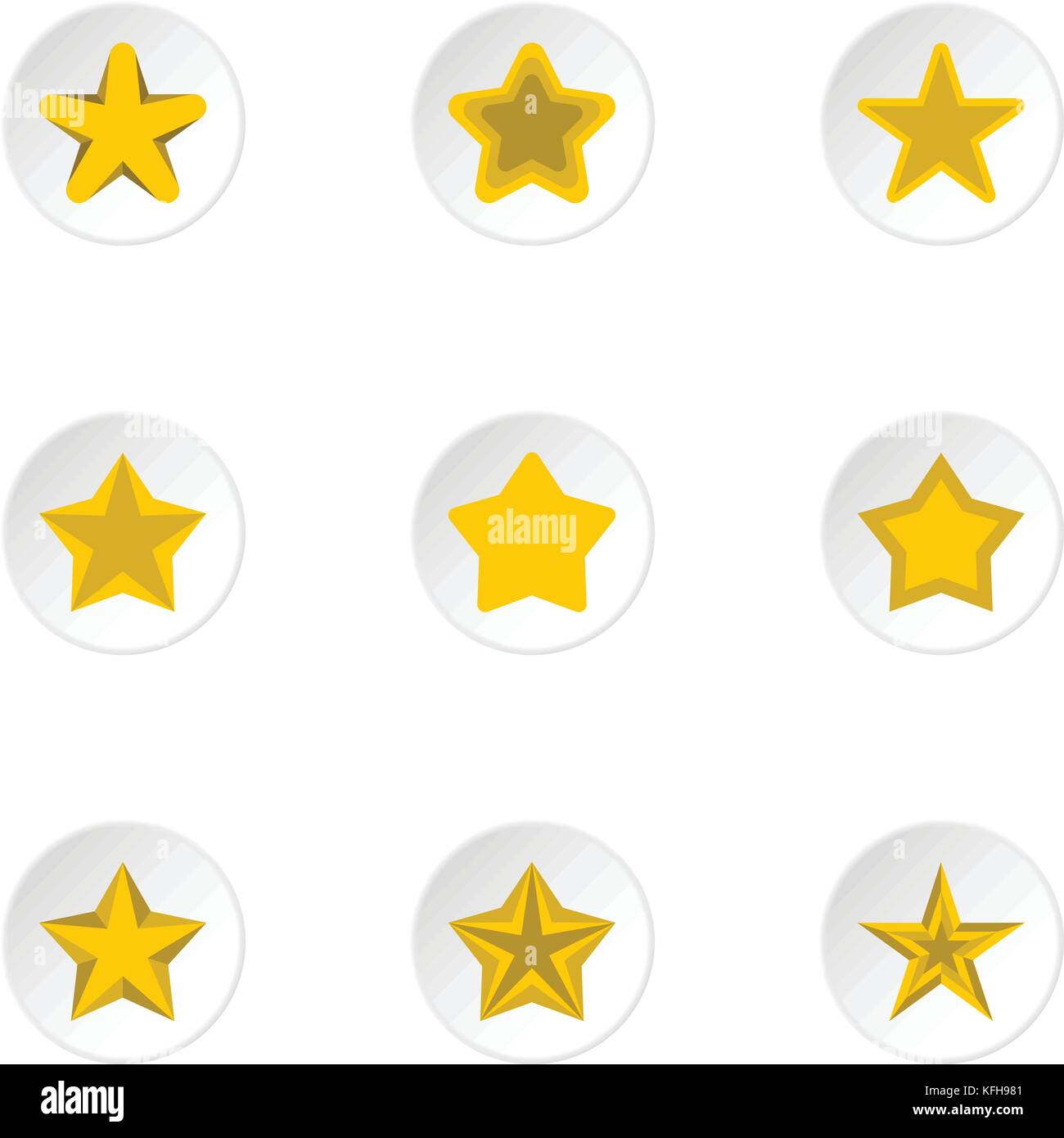 Five-pointed star icons set, flat style Stock Vector Image & Art - Alamy