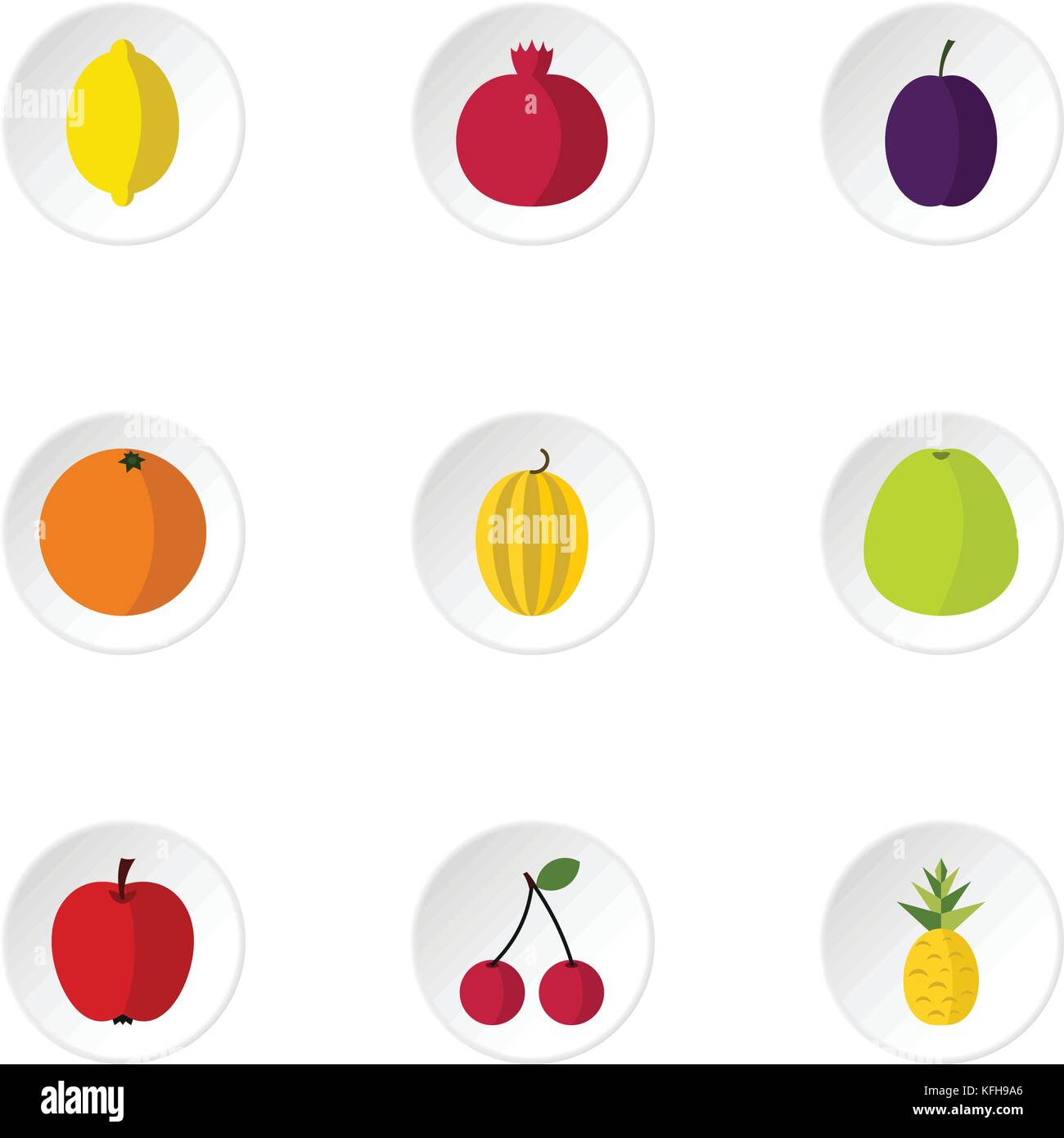 Fruit icons set, flat style Stock Vector Image & Art - Alamy