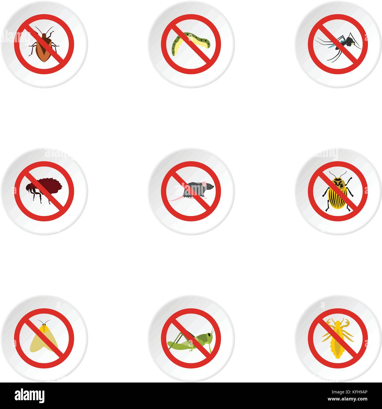Insects sign icons set, flat style Stock Vector Image & Art - Alamy