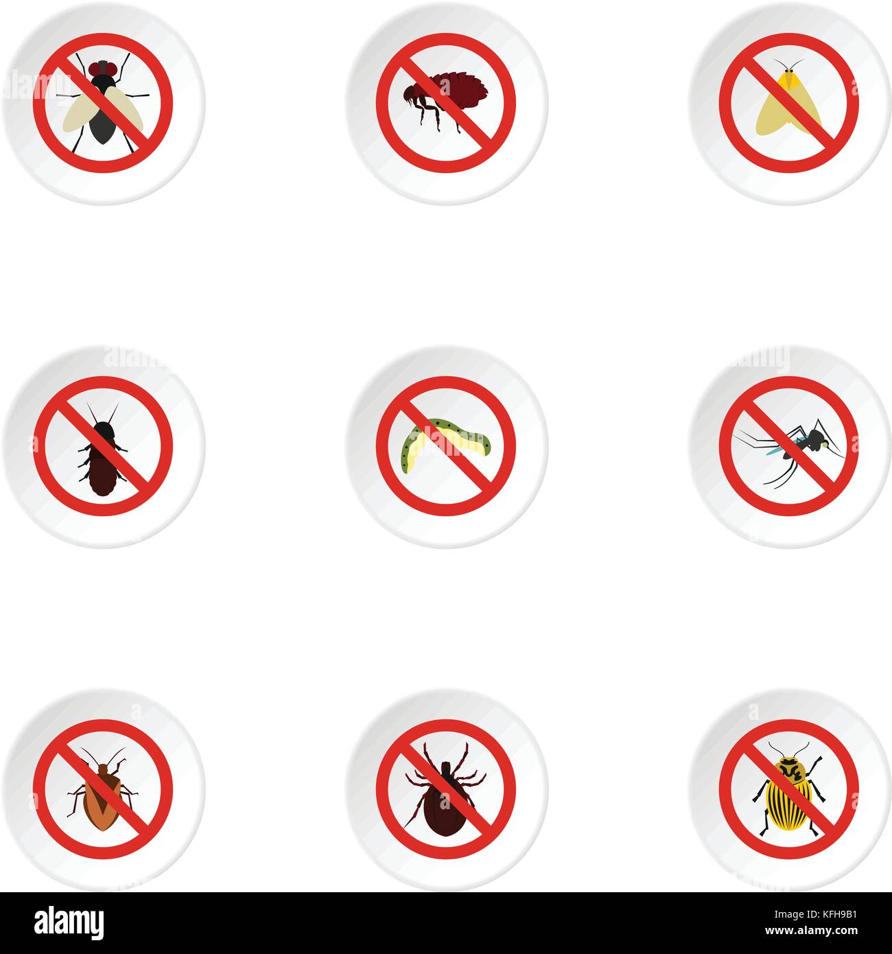Signs of insects icons set, flat style Stock Vector Image & Art - Alamy