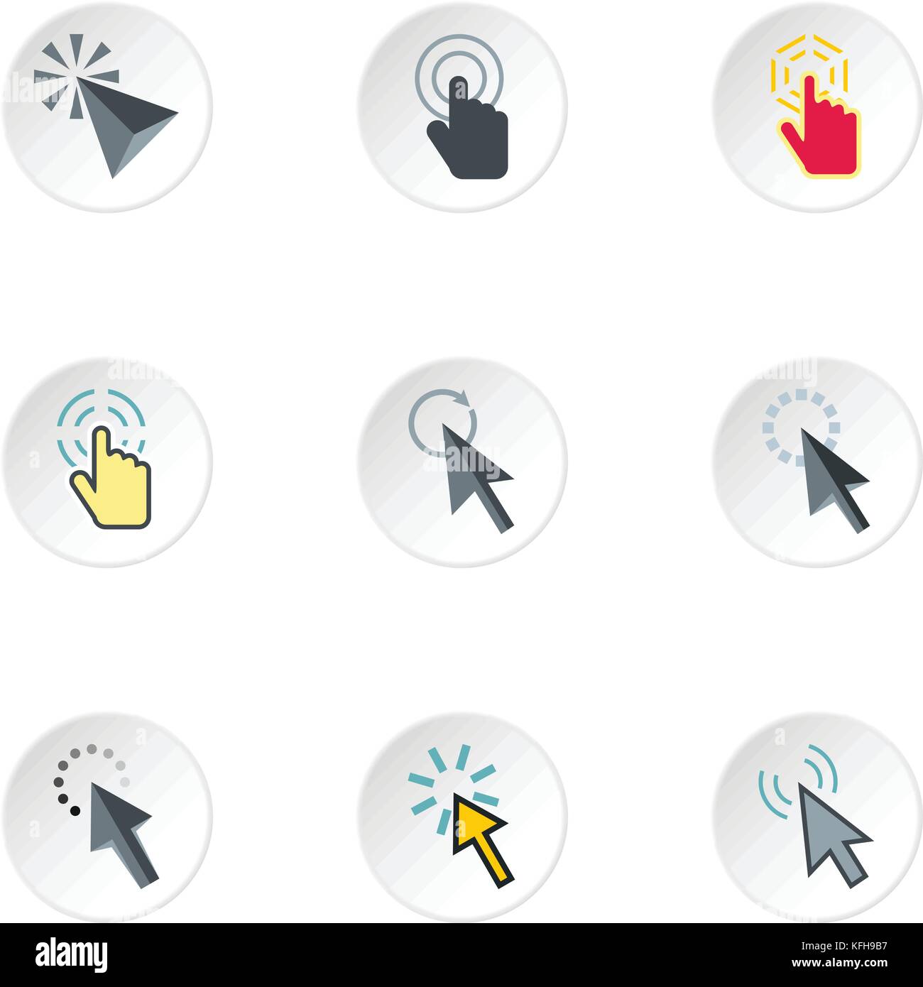 Cursor icons set, flat style Stock Vector Image & Art - Alamy