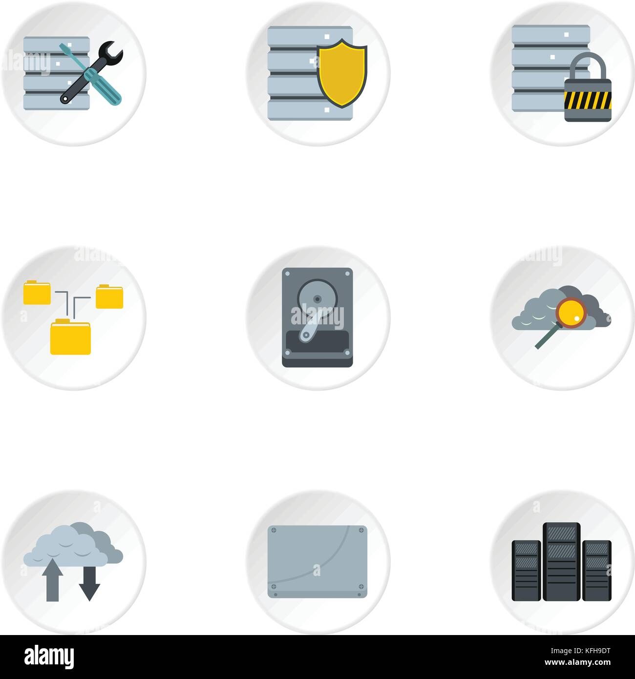 Computer data icons set, flat style Stock Vector Image & Art - Alamy