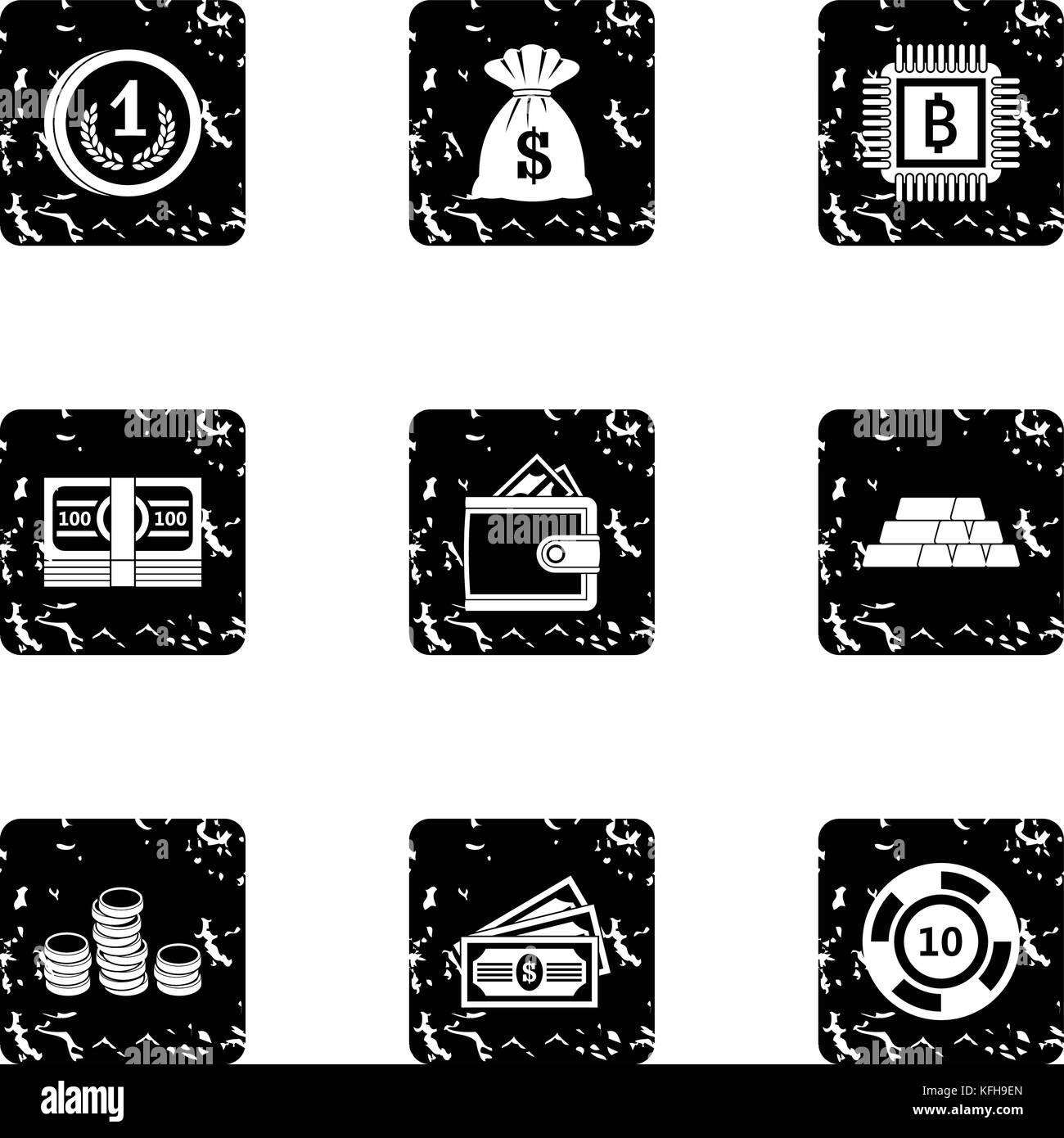 Bank icons set, grunge style Stock Vector Image & Art - Alamy