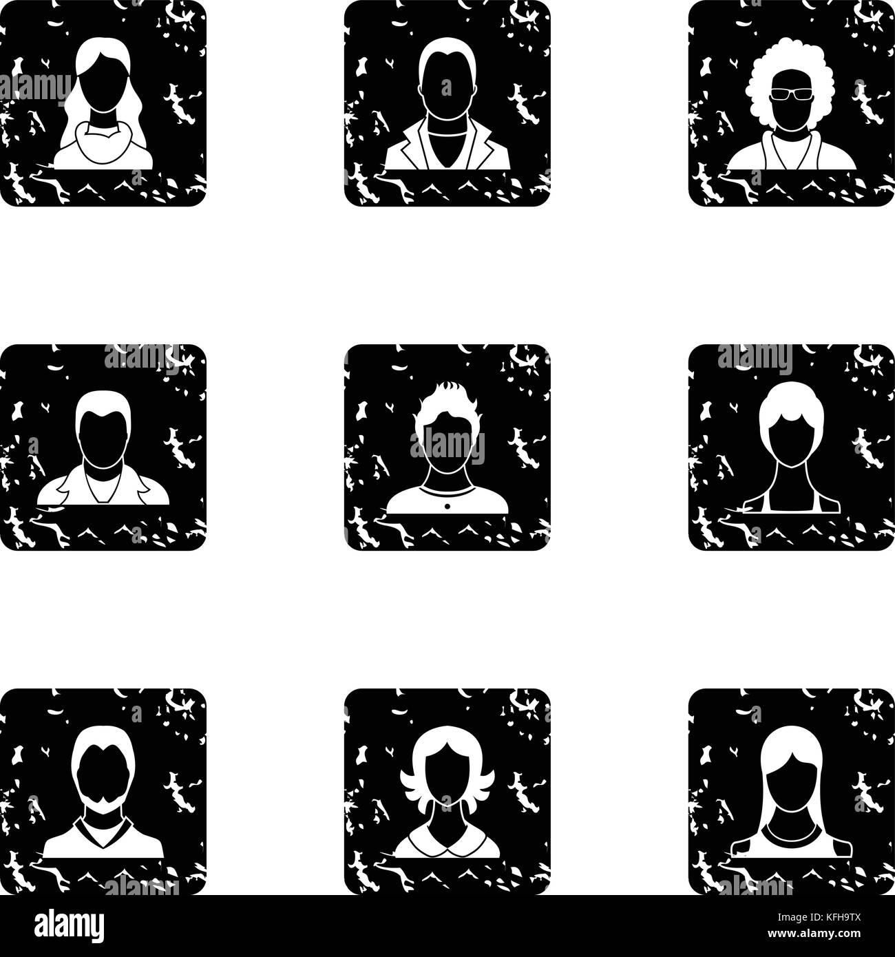 Types of avatar icons set, grunge style Stock Vector Image & Art - Alamy