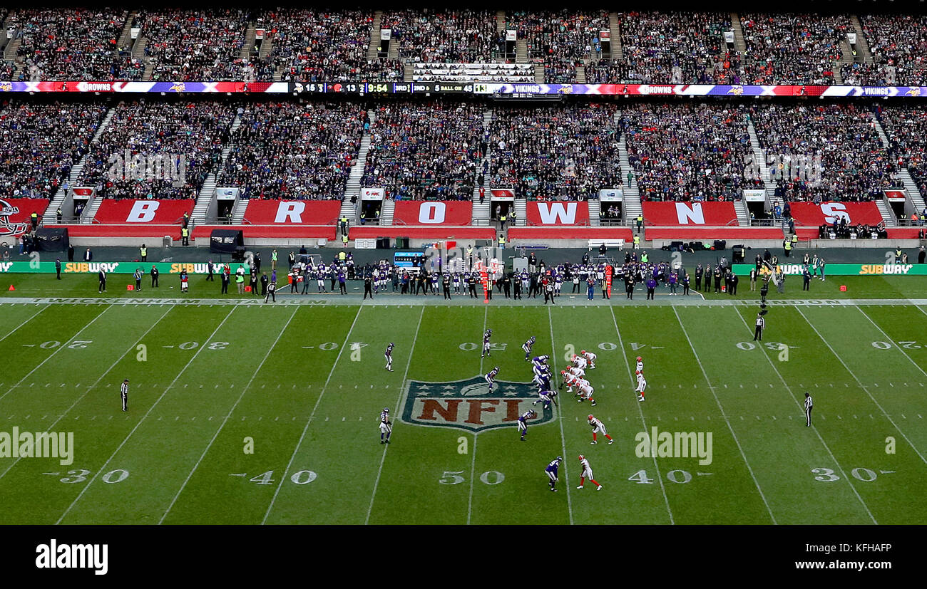 A general view during the International Series NFL match at Twickenham, London. Stock Photo