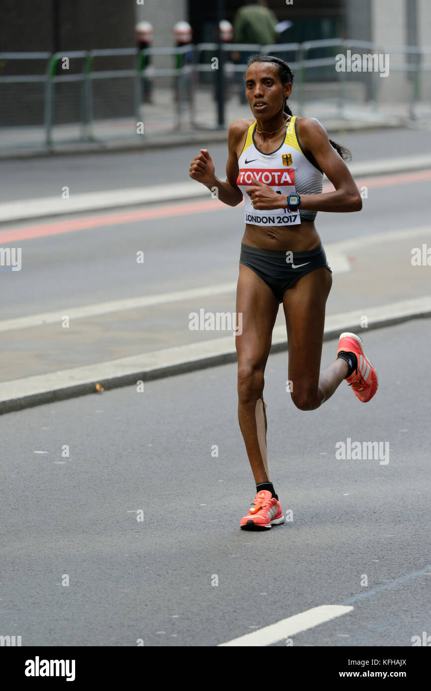 Fate Tola, Germany, 2017 IAAF world championship women's marathon, London, United Kingdom Stock Photo