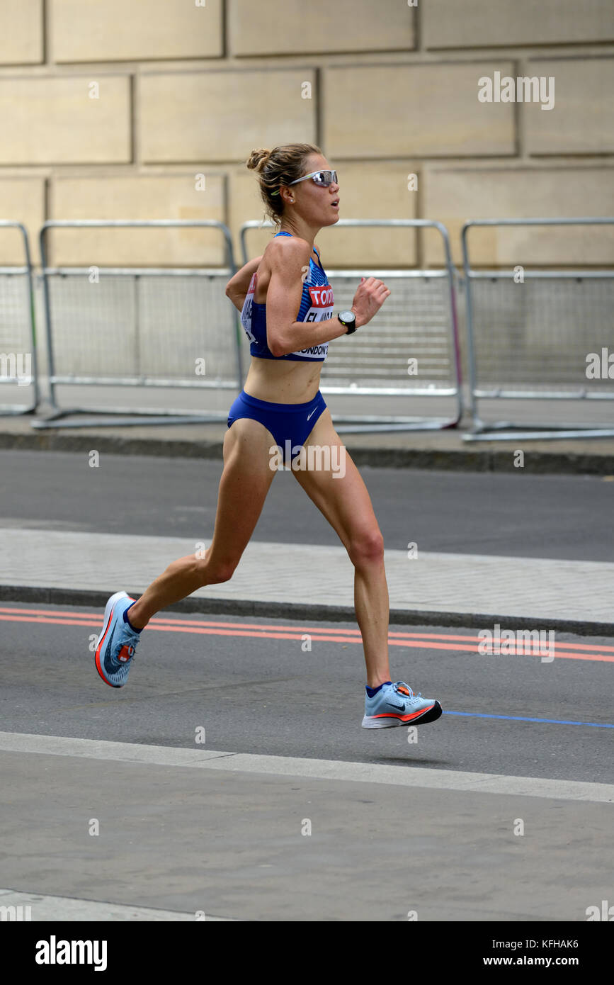 Lindsay Flanagan, United States, 2017 IAAF world championship women's marathon, London, United Kingdom Stock Photo