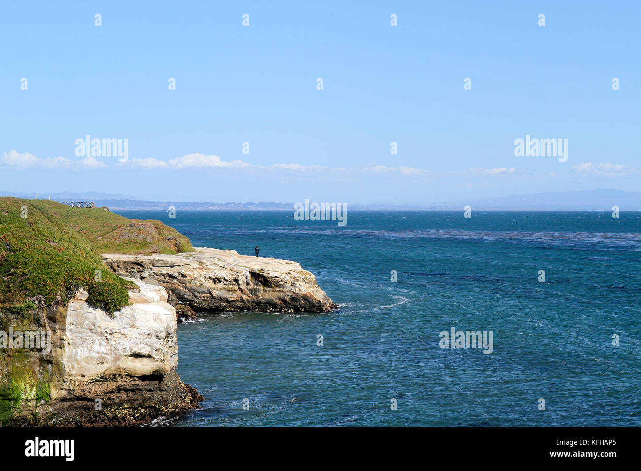 Cliffs on the ocean, Santa Cruz, California, United States Stock Photo