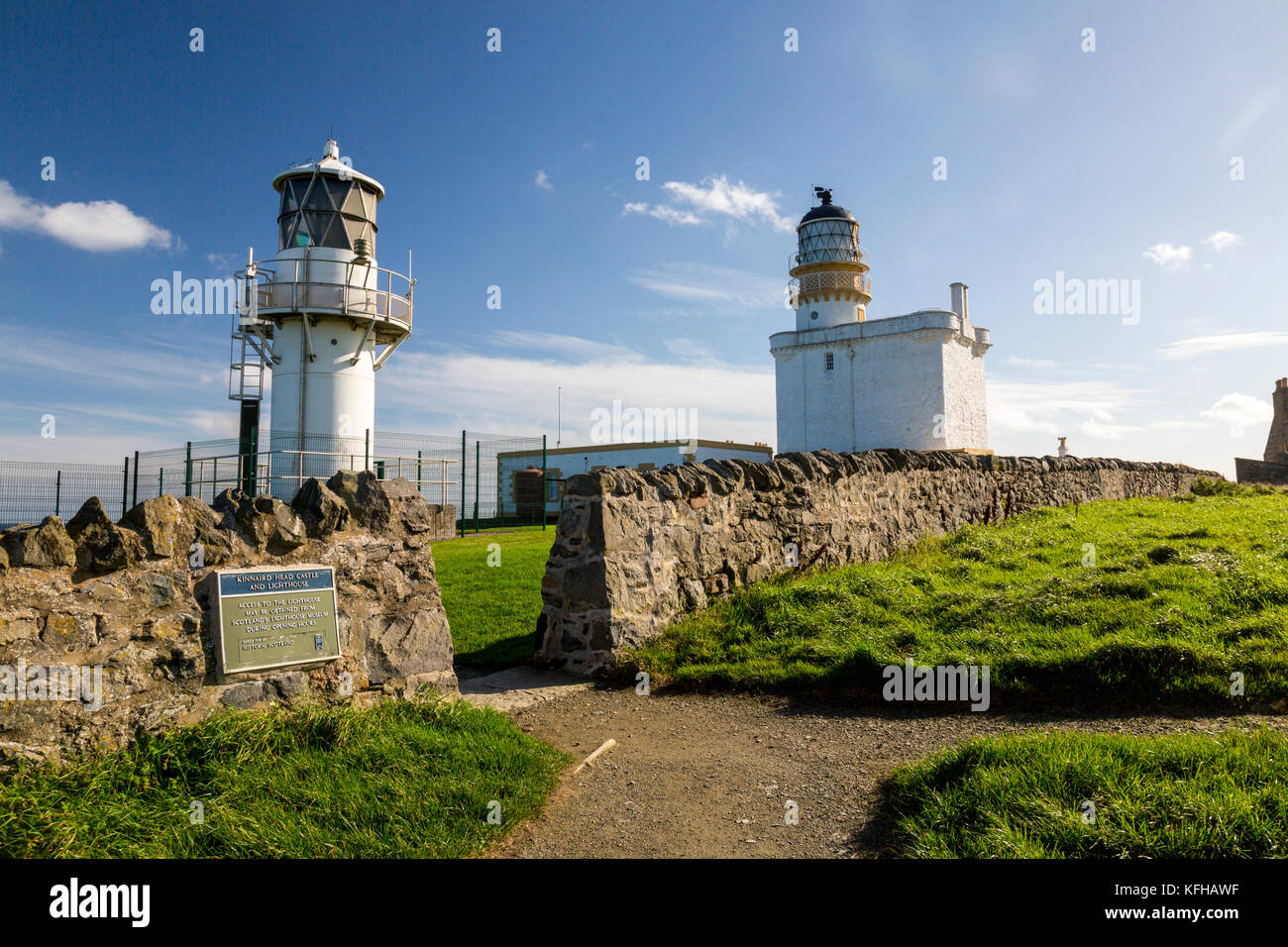 Kinnaird Head lighthouse is built on top of an historic castle in Fraserburgh, Aberdeenshire, Scotland, UK Stock Photo