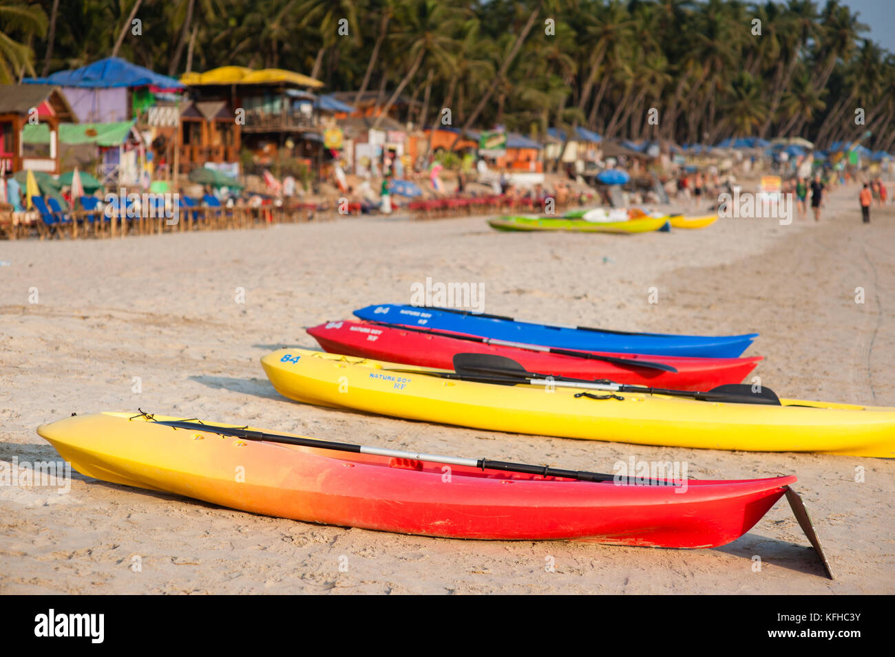 Kayaks on the beach Stock Photo - Alamy