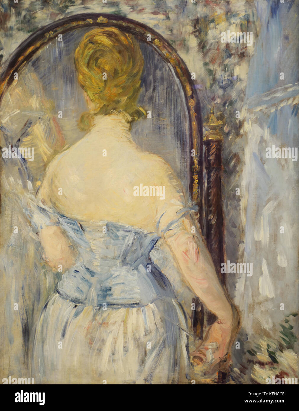 Before the Mirror, 1876, painting by Edouard Manet Stock Photo