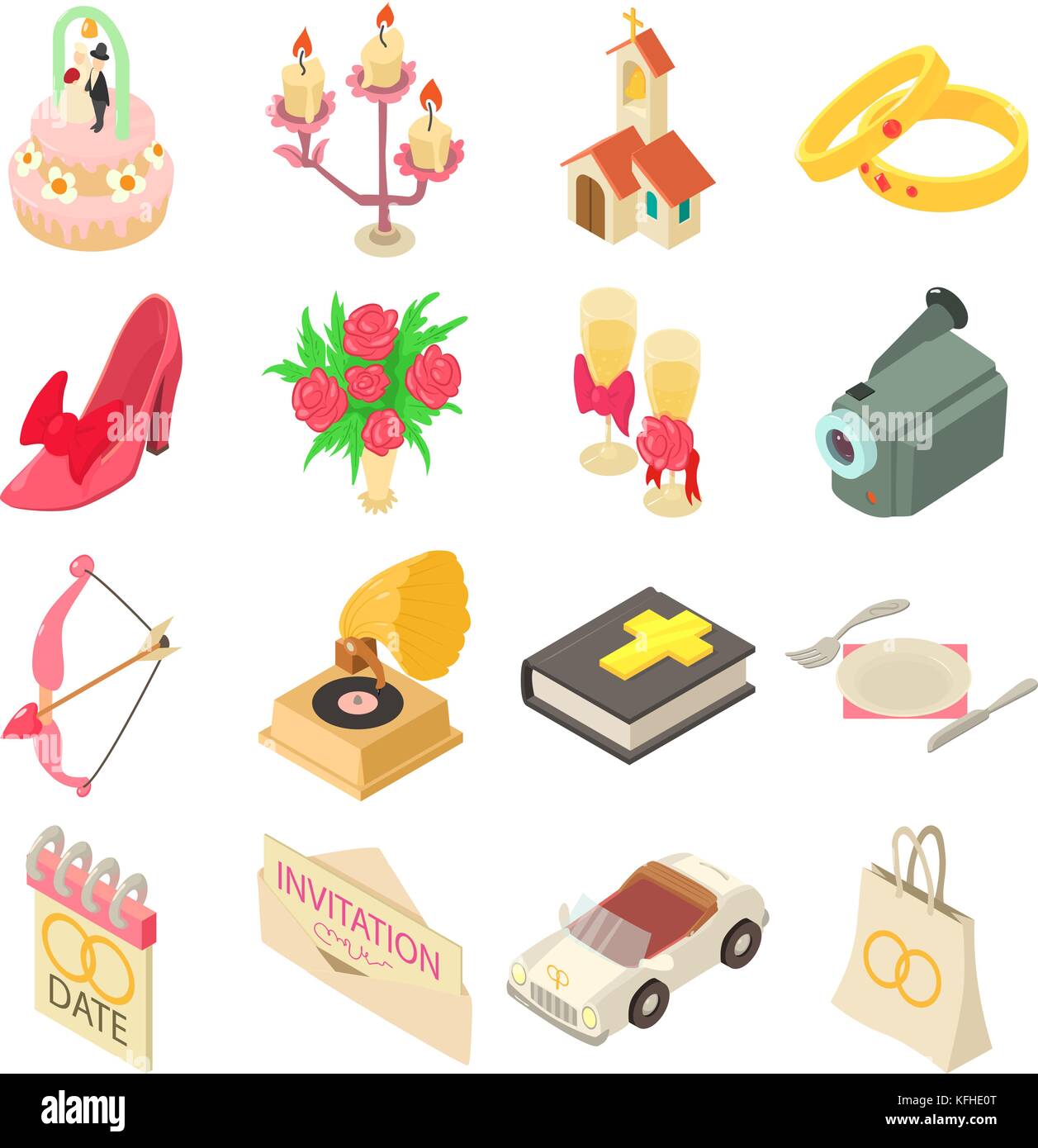 Wedding icons set, isometric style Stock Vector Image & Art - Alamy