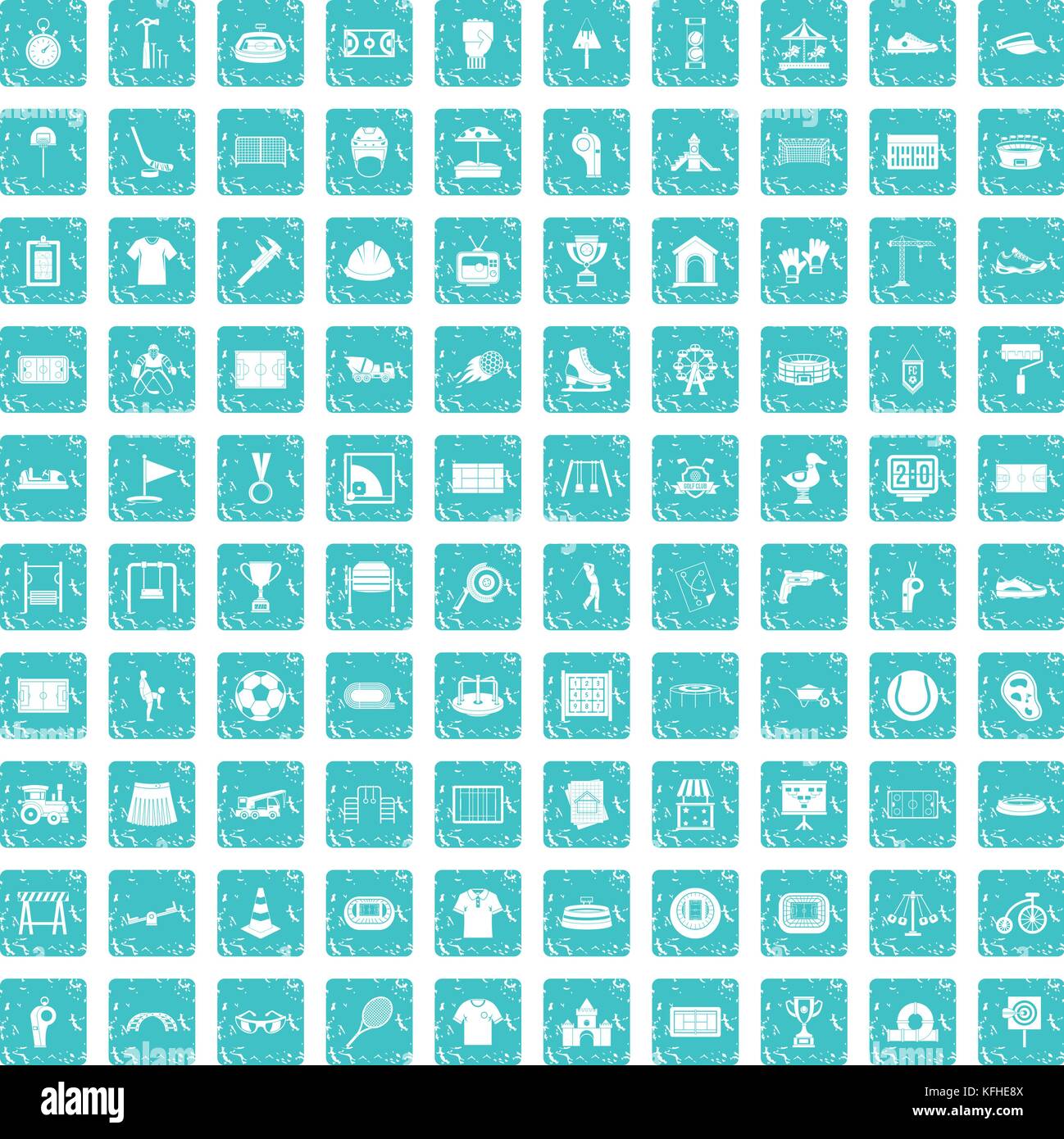 100 playground icons set grunge blue Stock Vector Image & Art - Alamy
