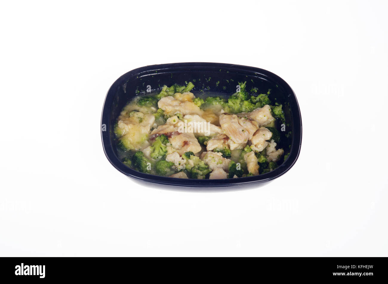 Microwaved Atkins Diet chicken tv dinner Stock Photo