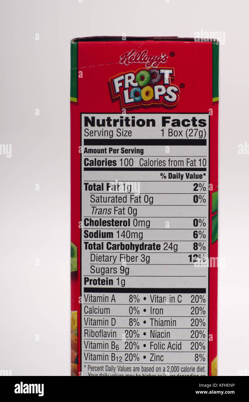 cereal nutrition label