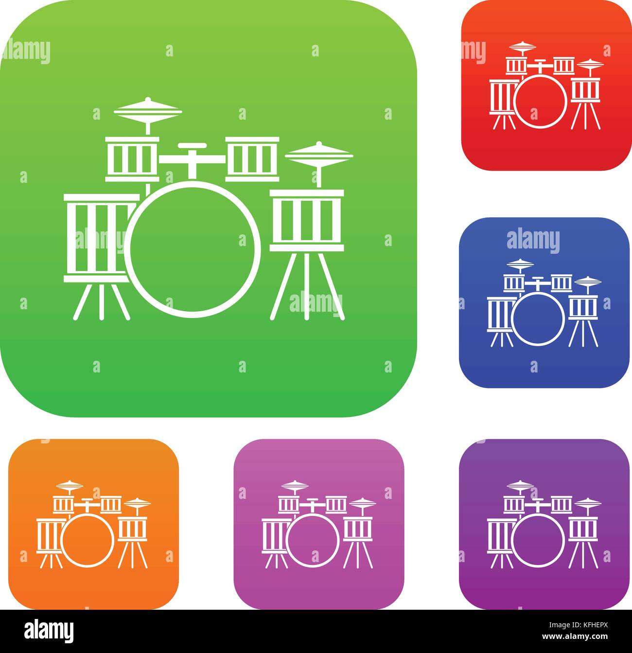 Drum kit set color collection Stock Vector Image & Art - Alamy