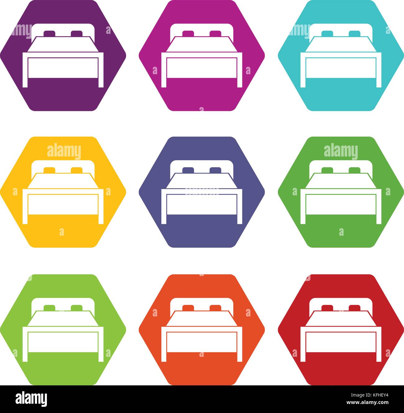 Double bed icon set color hexahedron Stock Vector Image & Art - Alamy