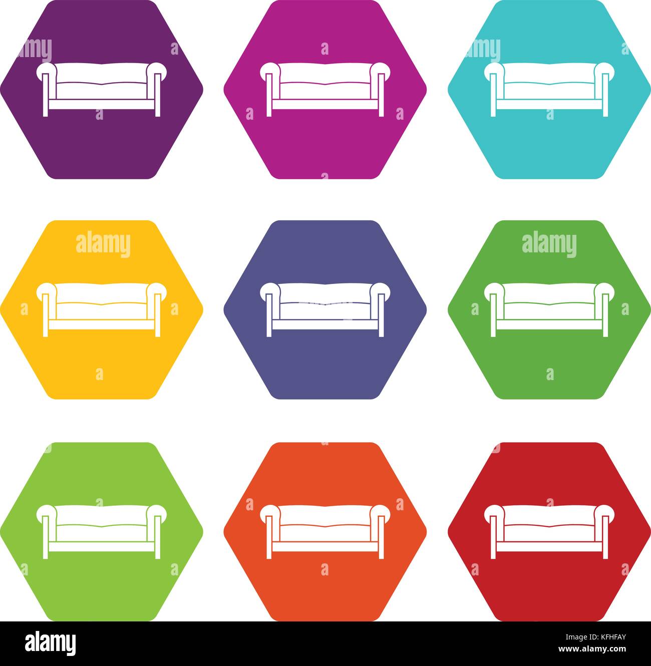 Sofa icon set color hexahedron Stock Vector Image & Art - Alamy