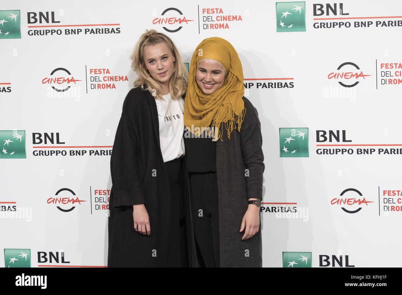Rome, Italy. 28th Oct, 2017. Josefine Pettersen and Iman Meskini attend the photocall of Skam during the 12th Rome Film Fest Credit: Silvia Gerbino/Alamy Live News Stock Photo