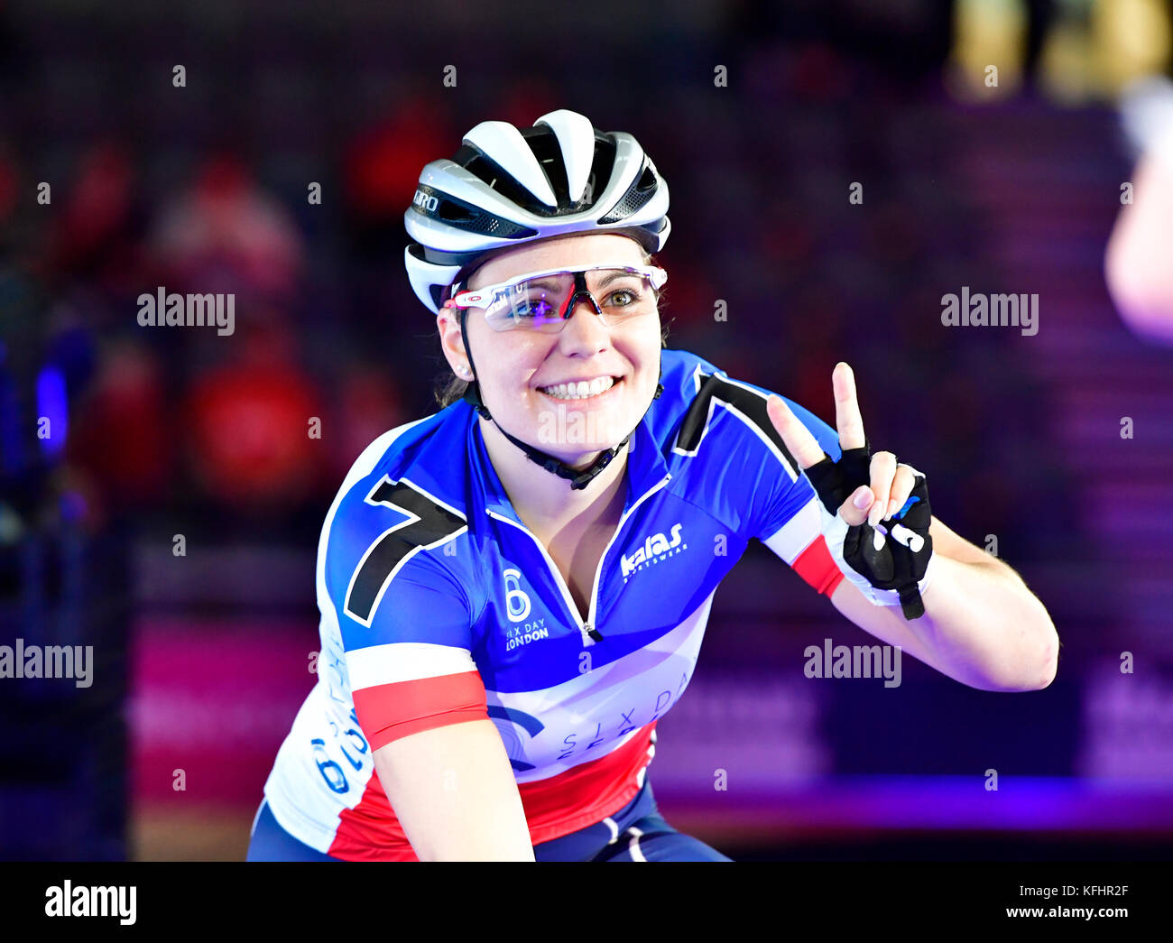 London, UK. 29th Oct, 2017. Laurie Berthon (FRA) at Riders Presentation during Six Day London on Day 6 event on Sunday, 29 October 2017, London England. Credit: Taka Wu/Alamy Live News Stock Photo