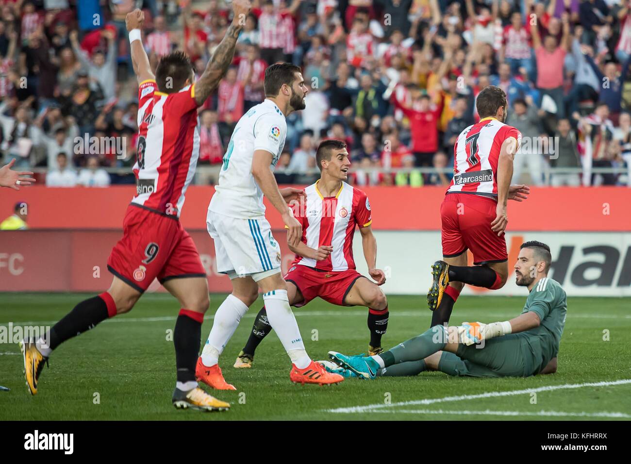 Nacho and Kiko Casilla during the La Liga soccer match between Girona ...