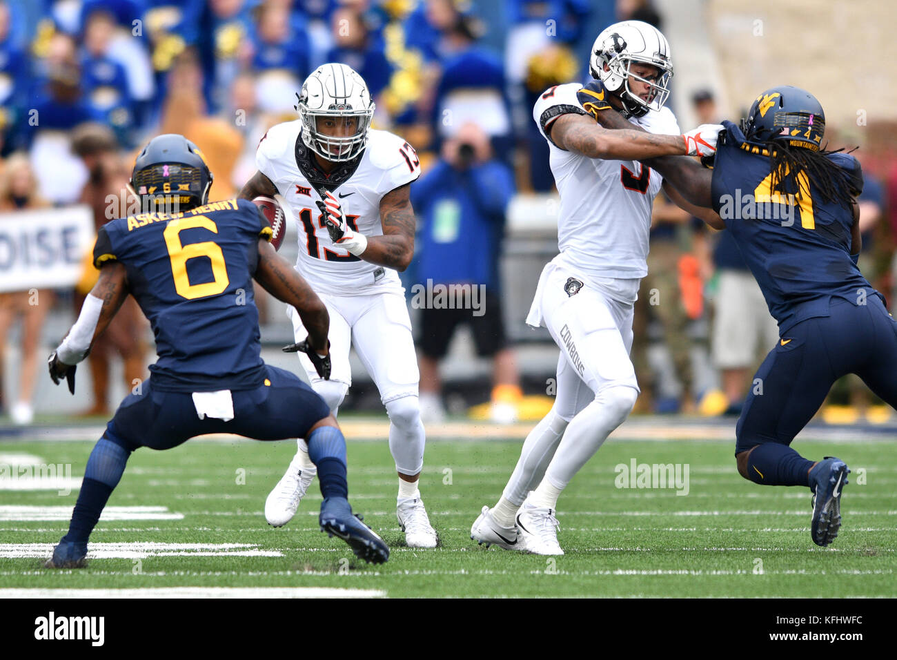 West Virginia, USA. 28th Oct, 2017. Oklahoma State Cowboys