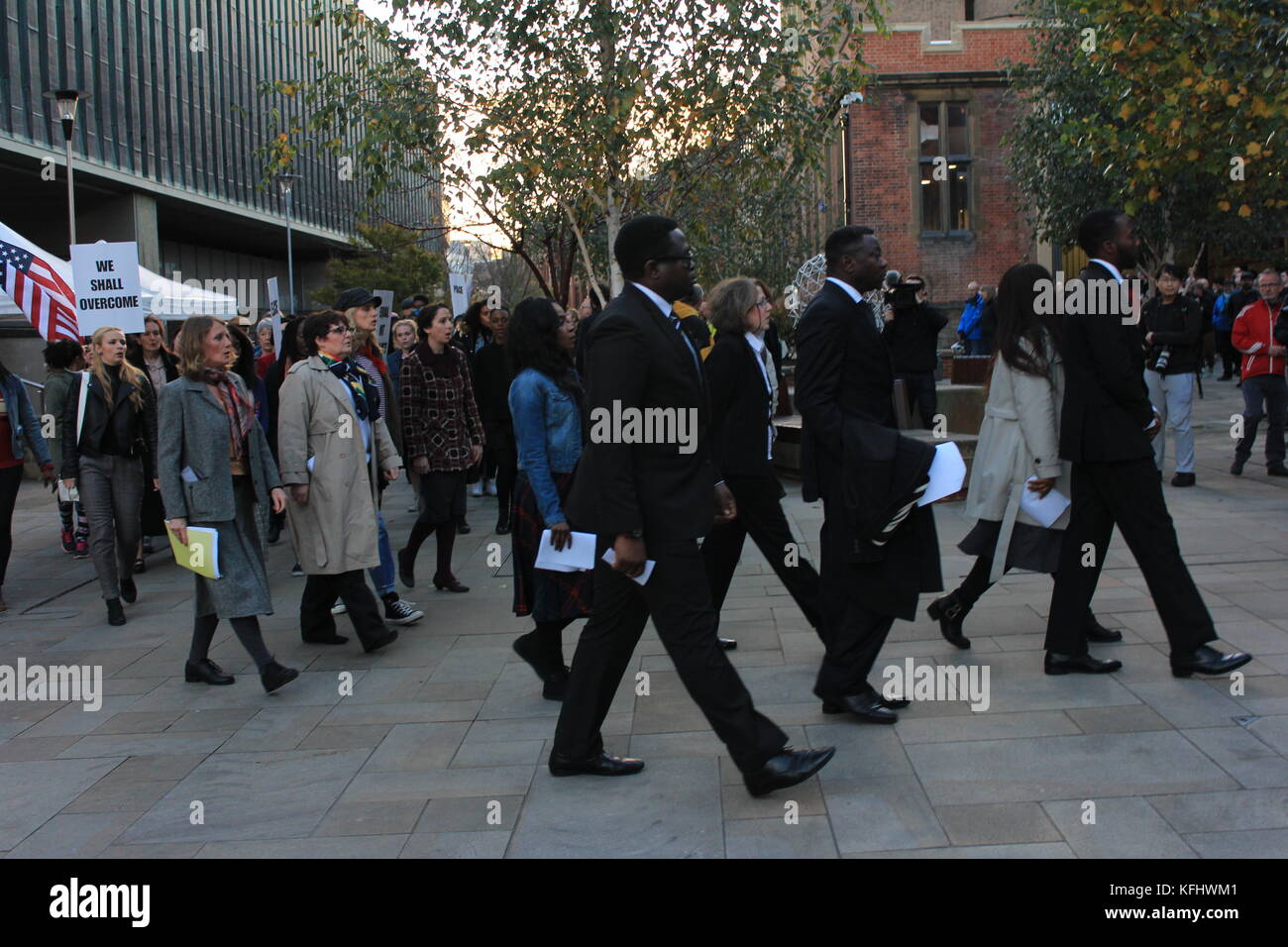 Newcastle upon tyne, UK. 29th Oct, 2017. Freedom on the Tyne Parade celebrate the inspiring visit of Dr Martin Luther King Jr receiving his honorary degree 50 years ago. Newcastle upon Tyne, UK, October 29th. Credit: David Whinham/Alamy Live News Stock Photo