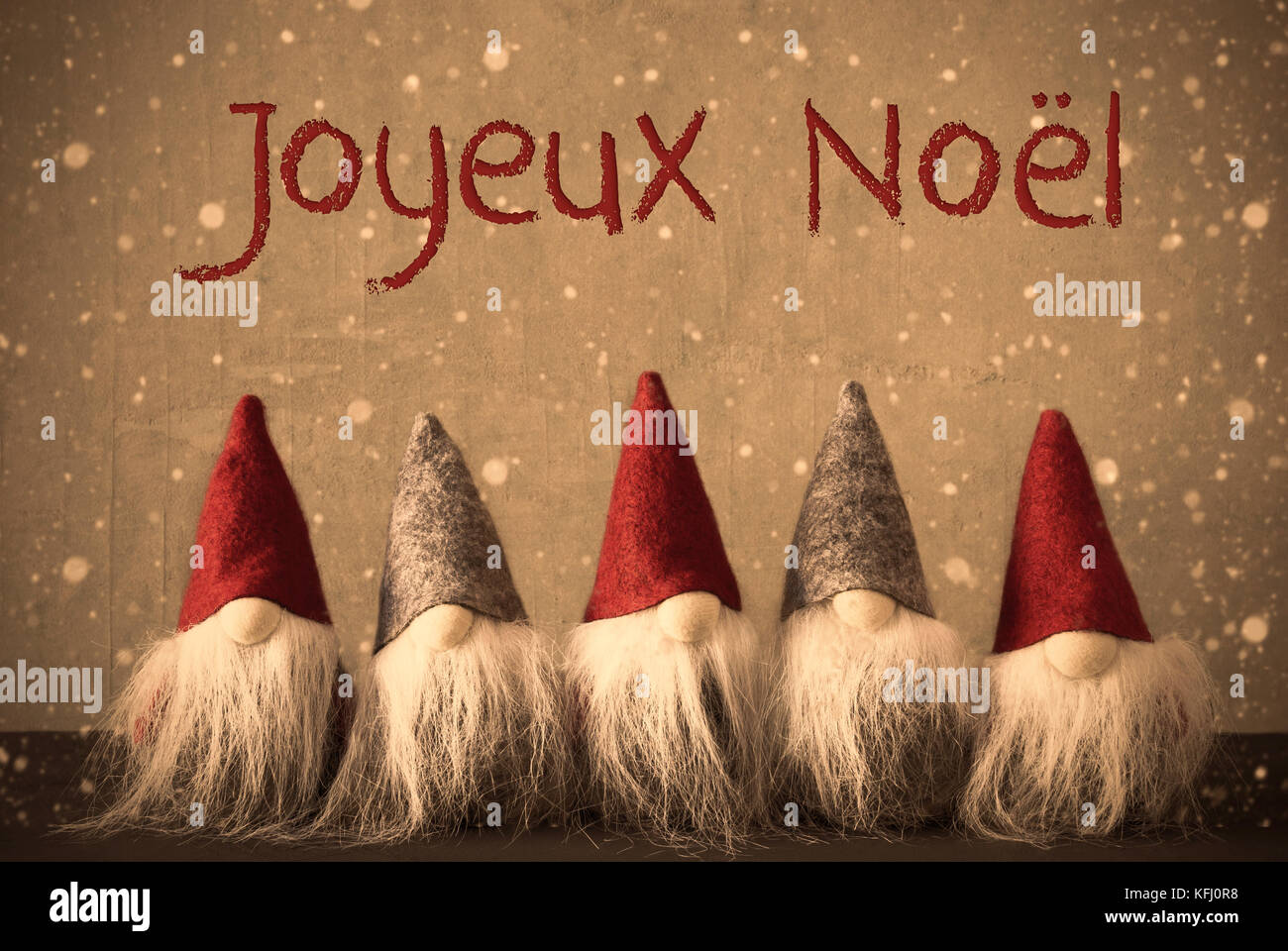 Gnomes With French Text Joyeux Noel Means Merry Christmas Background With Snowflakes And Filter With Retro Style Stock Photo Alamy Gnomes With French Text Joyeux Noel Means Merry Christmas Background With Snowflakes And Filter With Retro Style Stock Photo Alamy