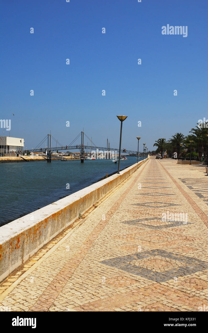 Portugal, Algarve, Lagos, Ribeira de Bensafrim, Promenade Stock Photo